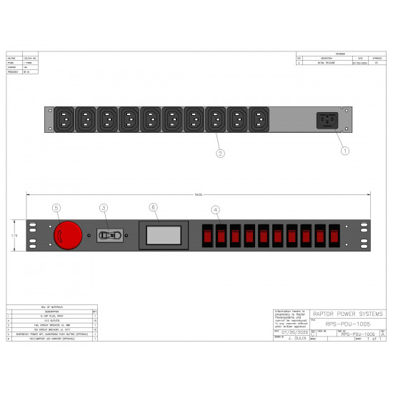 15A 1U PDU w/ C-13