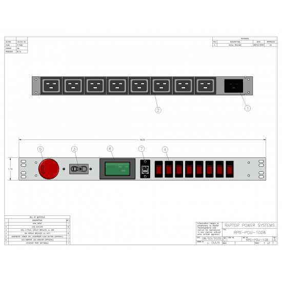 20A 1U PDU w/ C-19