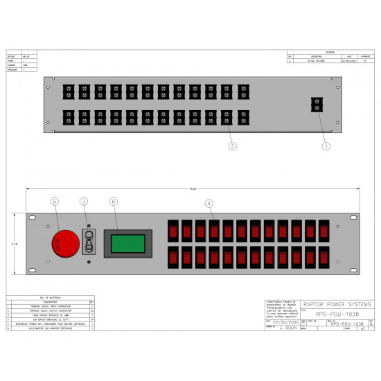 1U 48V DC PDU 100A