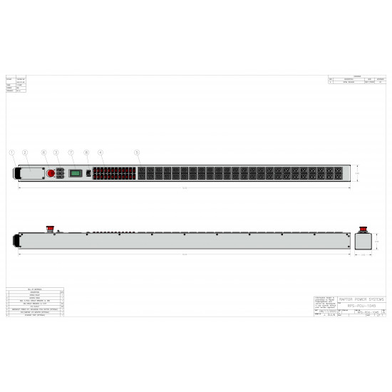 60A 3 Phase Wye 0U PDU w/ C-19