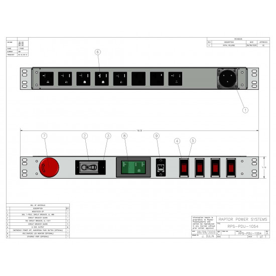 1U MIL SPEC PDU, 30A, 8 x 5-20R, TAA Compliant