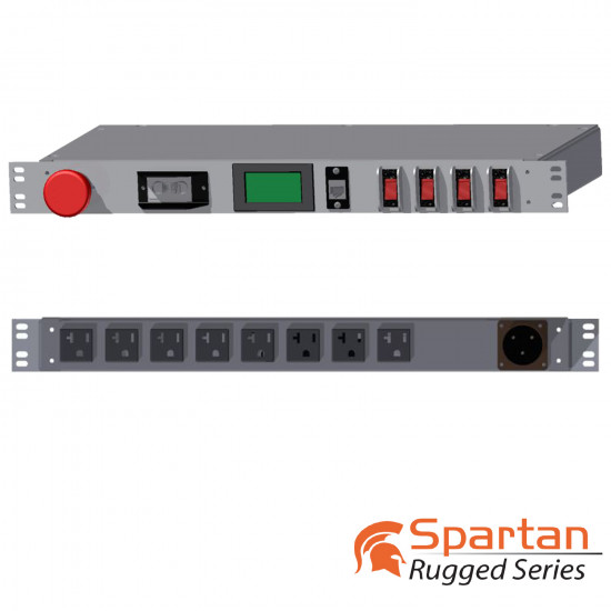 1U MIL SPEC PDU, 30A, 8 x 5-20R, TAA Compliant