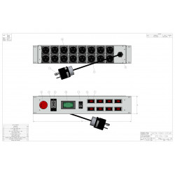 2U MIL SPEC PDU, 30A, L5-30P Input, 16 x MS3102E16-10S, TAA Compliant