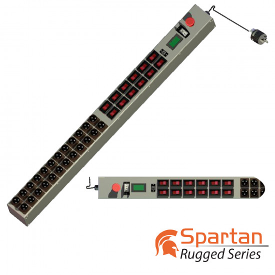 0U MIL SPEC PDU, 30A, L5-30P Input, 24 x MS3102E16-10S, TAA Compliant