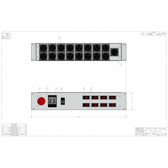 2U Shipboard PDU, 30A, 16 x MS3102E16-10S, TAA Compliant